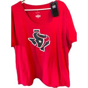 NFL Fanatics Tee Houston Texans Red Pro Line Men's 3XL SS V-neck NWT